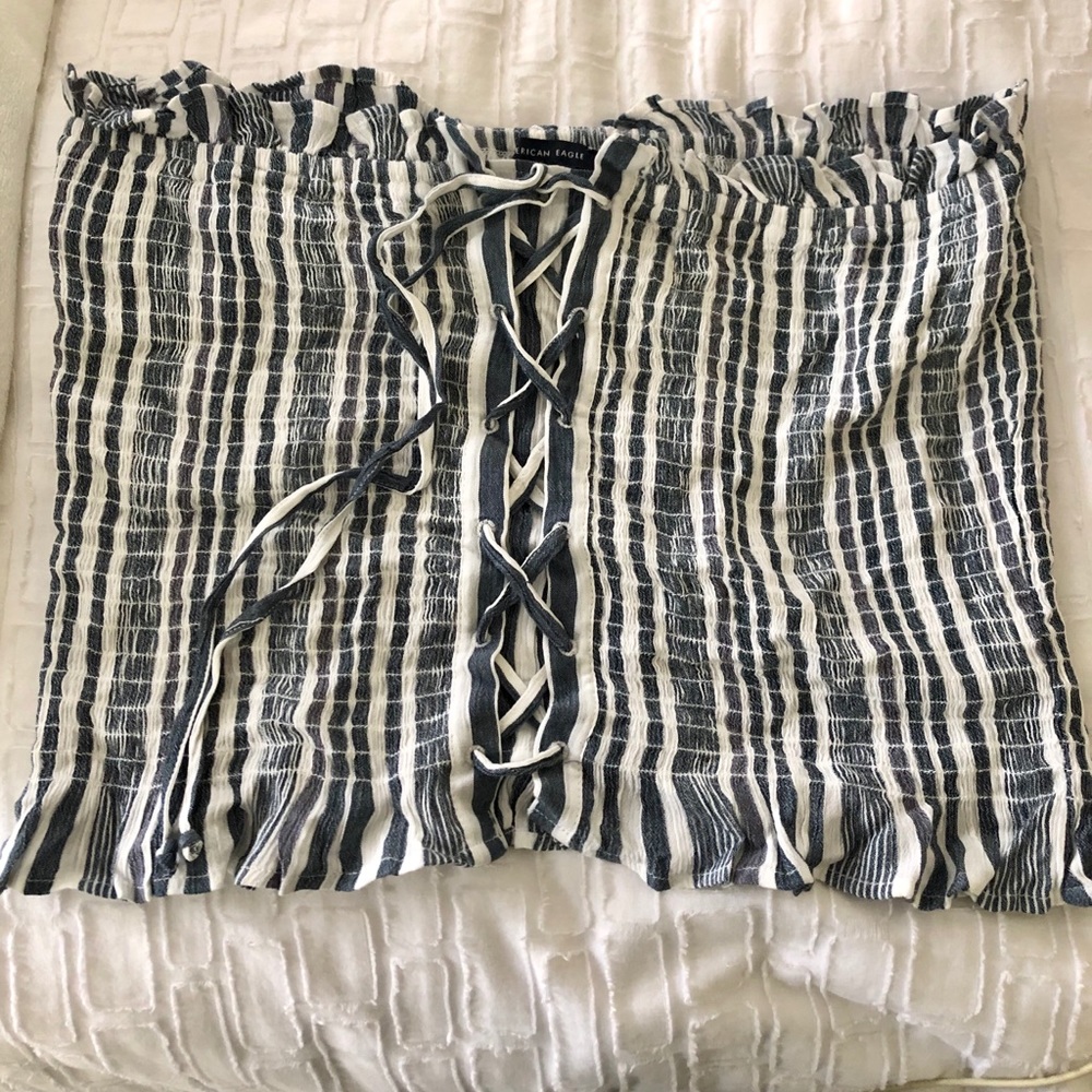 American Eagle Striped Crop Top